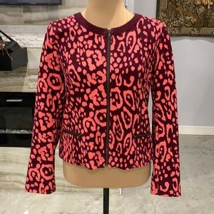 Gap Sassy Pink Leopard Full Sip Jacket. Size 6 (878)‎